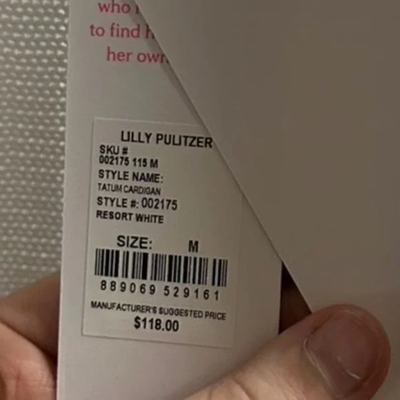 Lilly Pulitzer Tatum Cardigan White size Medium-NWT - Picture 6 of 7